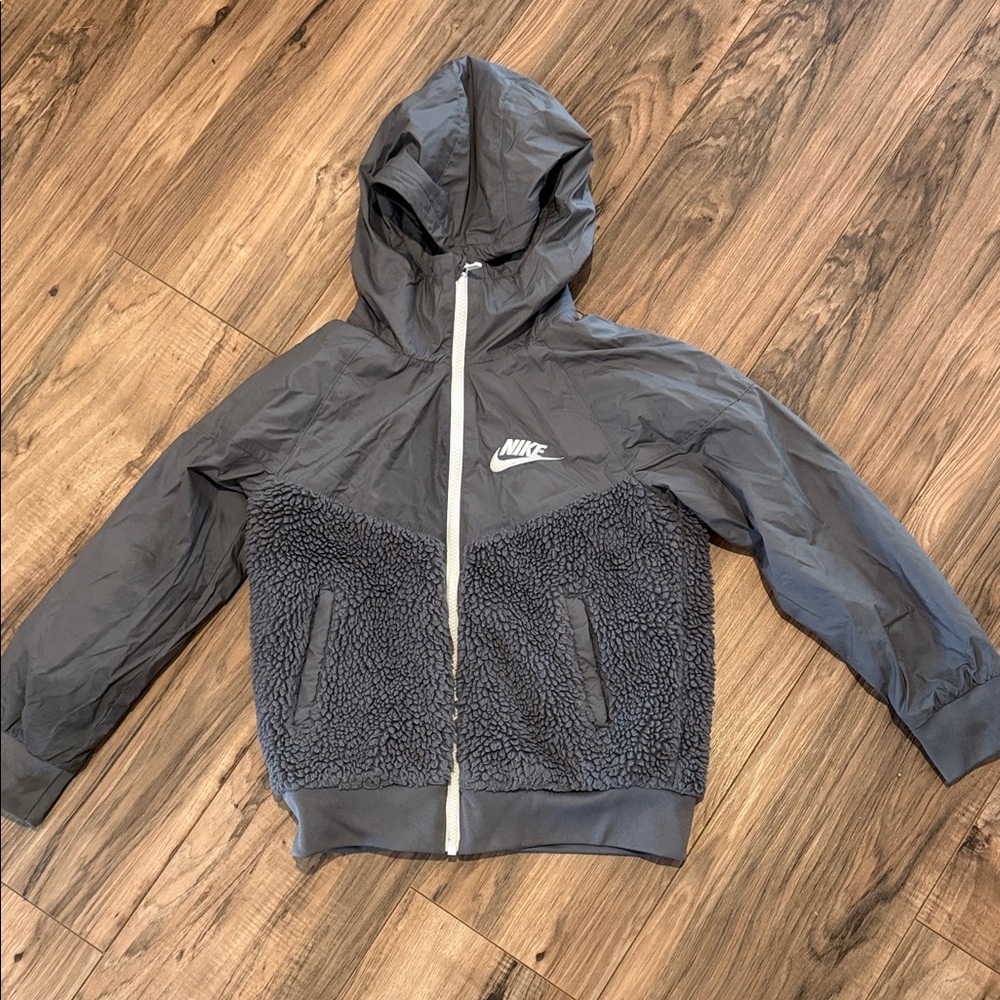 Nike Kids Charcoal and Gray Hooded Sweatshirt